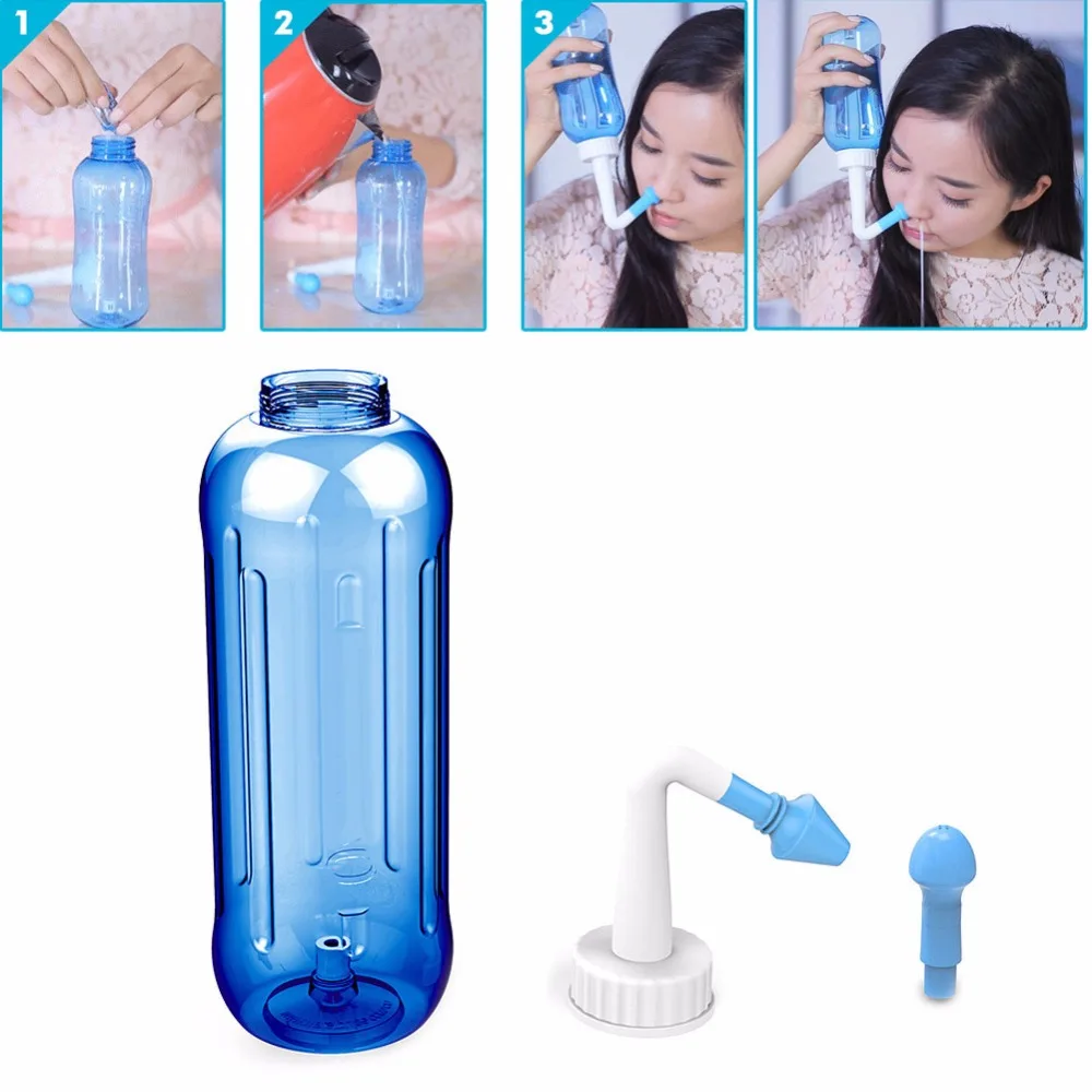 

2017 New 500mL Adults Children Nose Wash System Pot Sinus & Allergies Relief Rinse Neti