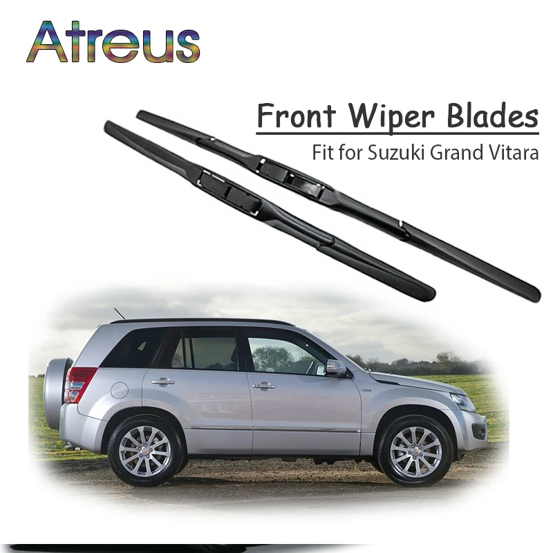 Atreus 2pcs High Quality Long Life Rubber Front Wiper Blades For Suzuki Grand Vitara 1998-2015 Windscreen Wiper Accessories Atreus 2pcs High Quality Long Life Rubber Front Wiper Blades For Suzuki Grand Vitara 1998-2015 Windscreen Wiper Accessories