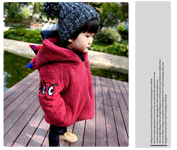 Зимнее пальто для малышей толстовки с капюшоном и длинными рукавами хлопковая одежда для маленьких девочек, хлопковая стеганая куртка с динозавром плотная верхняя одежда для мальчиков, IY45