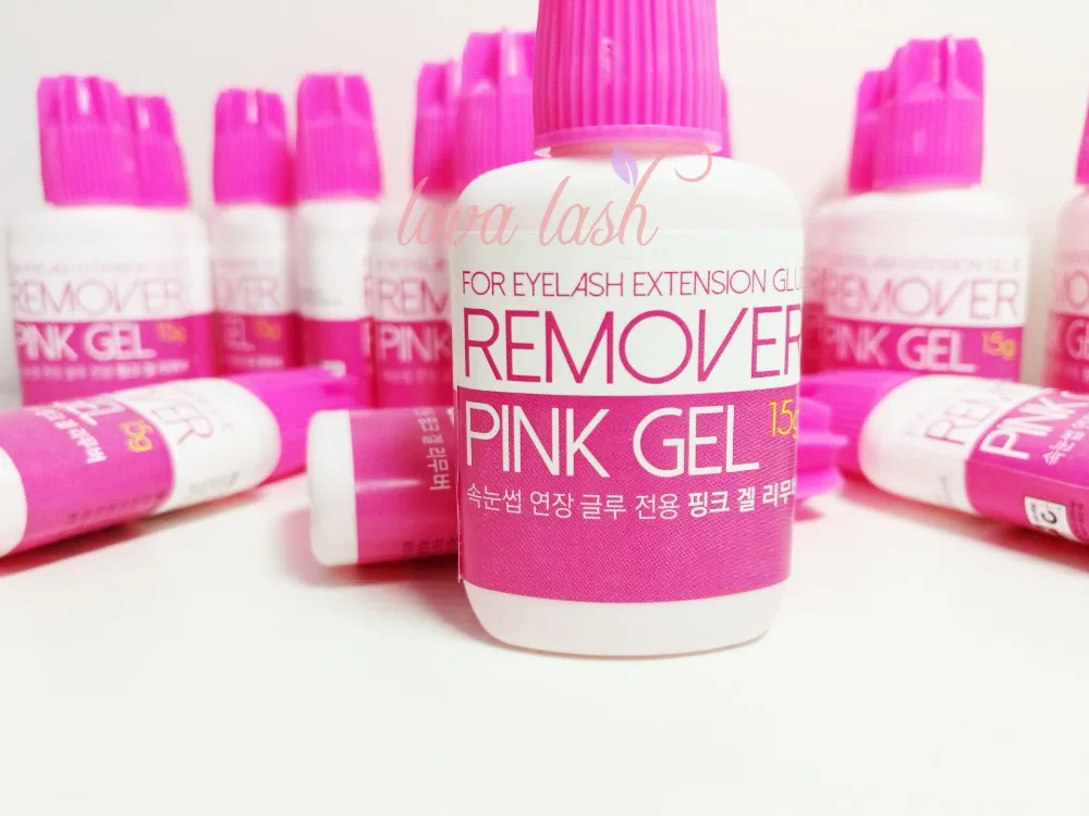 

Free Shipping Best Pink Gel Remover For Eyelash Extensions Glue 15g/bottle 3 bottles/lot eyelash extensions glue remover