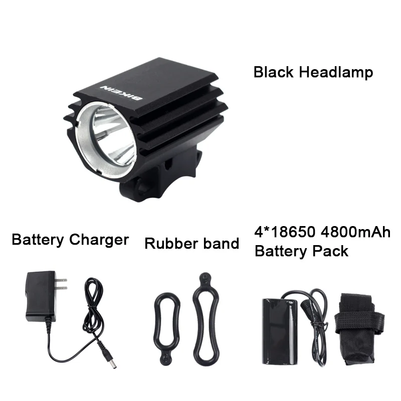 Cheap Cycling Bike 1800 Lumen XML-L2 LED Head Light Bicycle Front Lamp Lights Headlamp HeadLight 4800mAh With Battery Bike Accessories 2