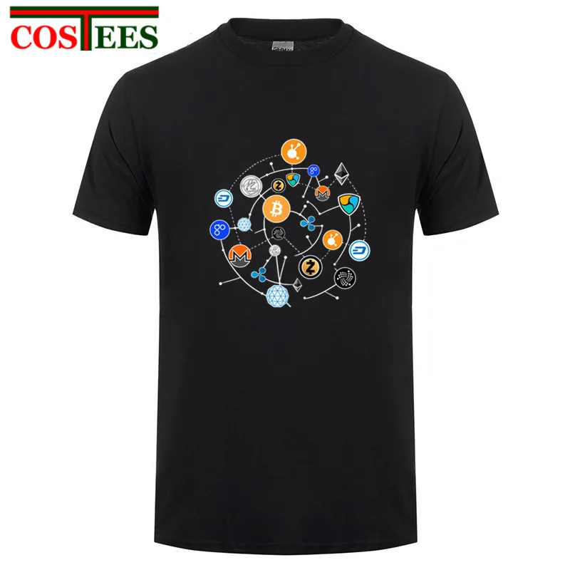 Blockchain Cryptocurrency Bitcoin Ripple Peercoin Qura Factom T Shirt Men Peercoin Monero Litecoin Ethereum Crypto Techno tshirt