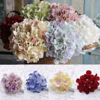 

15colors Silk Artificial flowers head Hydrangea wedding backdrop flower decoration wedding arch hortensia fake flowers