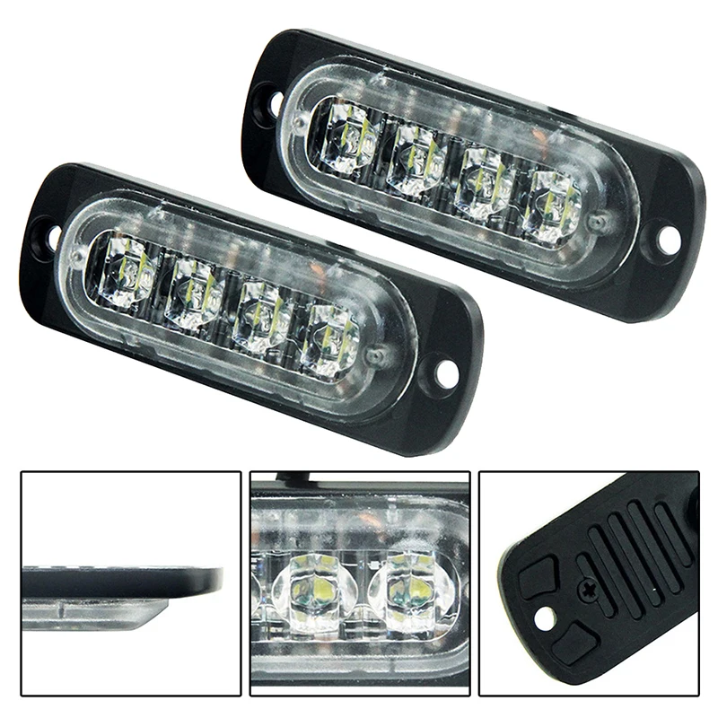 LED Truck Trailer forklift Red Rear Tail Brake Light Square Side Marker Truck Trailer Submersible external lamp Car Truck Warning Light warning light Car flash Police Emergency flasher Strobe Emergency Grille (2)