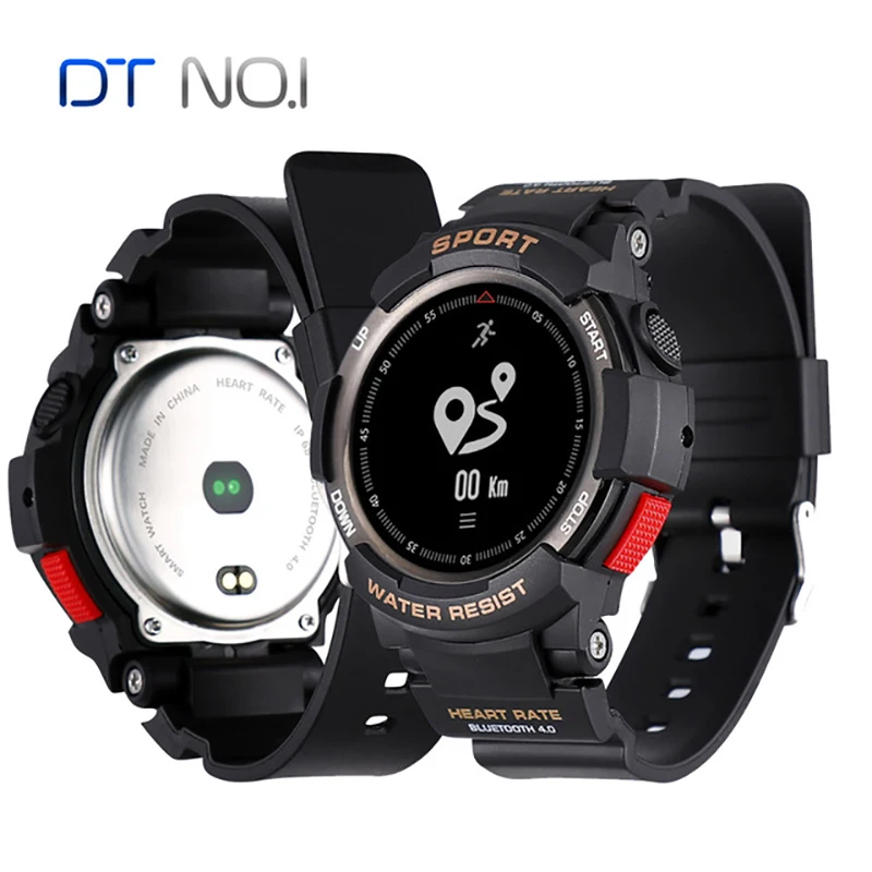 No.1 F6 Smartwatch IP68 Waterproof Bluetooth Heart Rate Monitor Remote Camera Watch Outdoor Sports Smartwatch For IOS Android