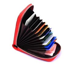 Neue Mode Erweiterbar kredit bank card litschi-korn-mappe id halter pack Korean leder reißverschluss name karte tasche