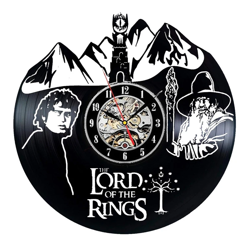 

The Lord of the Rings Wall Clock Modern Design Movie 3D Decoration Hanging Vinyl CD Record Clocks Wall Watch Home Decor Silent