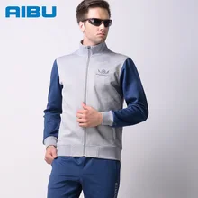 2016 Men’s long sleeve sport suit Slim cardigan jacket coat 3XL big yards Entertainment Sportswear Running Sets Free Shipping