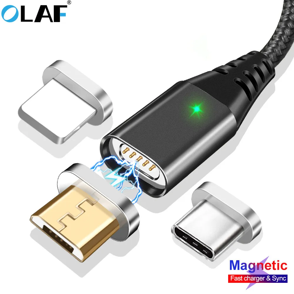 

OLAF Magnetic Fast charge Quick charging 3.0 Micro USB Type C Cable For Samsung S8 S9 Plus QC 3.0 cable for Iphone X XR XS Max
