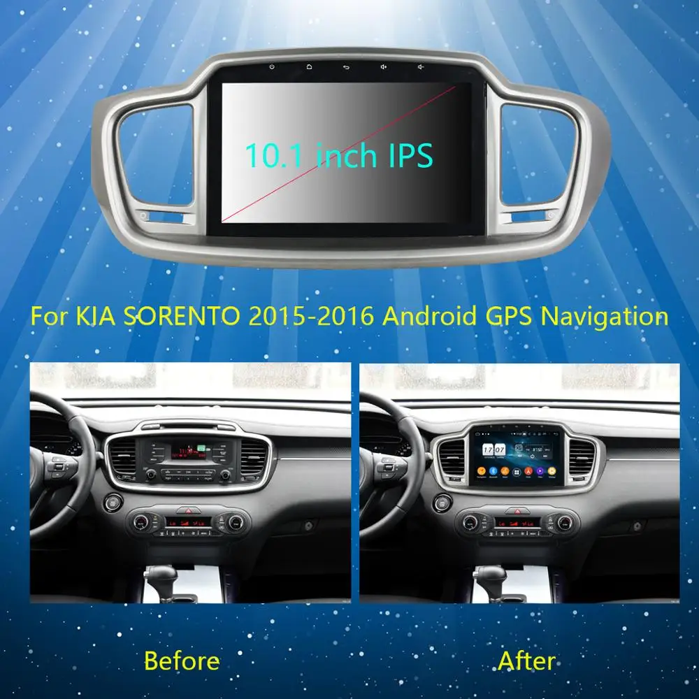 Clearance 10.1" IPS Octa Core 4G RAM+64G ROM Android 9.0 Car DVD Radio GPS For KIA sorento 2015 2016 DSP CarPlay Parrot BT Stereo Adas 2