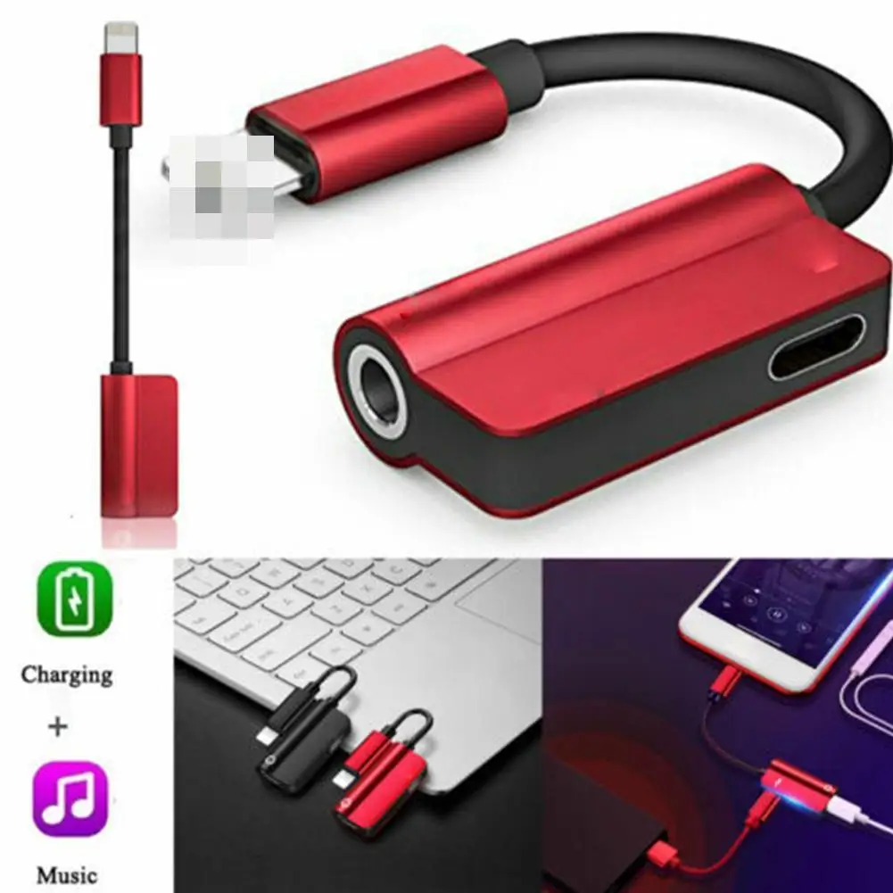 

AUX Adapter For Apple iphone X 8 7 Plus XS MAX XR Fast Charging Listening 3.5mm Jack Earphone Connector Splitter Cable