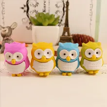 1X Creative cute animal owl children eraser kawaii school supplies papelaria child Learning stationery Materiale Scolastico 