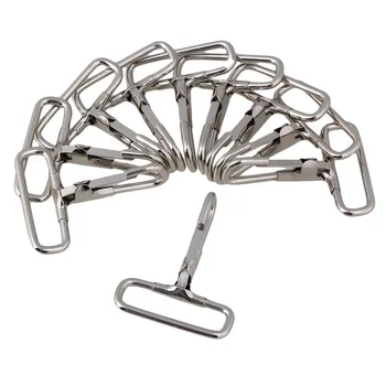 

2cm Inner Dia Iron Chrome Plating Silver Fixed Snap Hook Keychain Ring Hanging Pack of 10