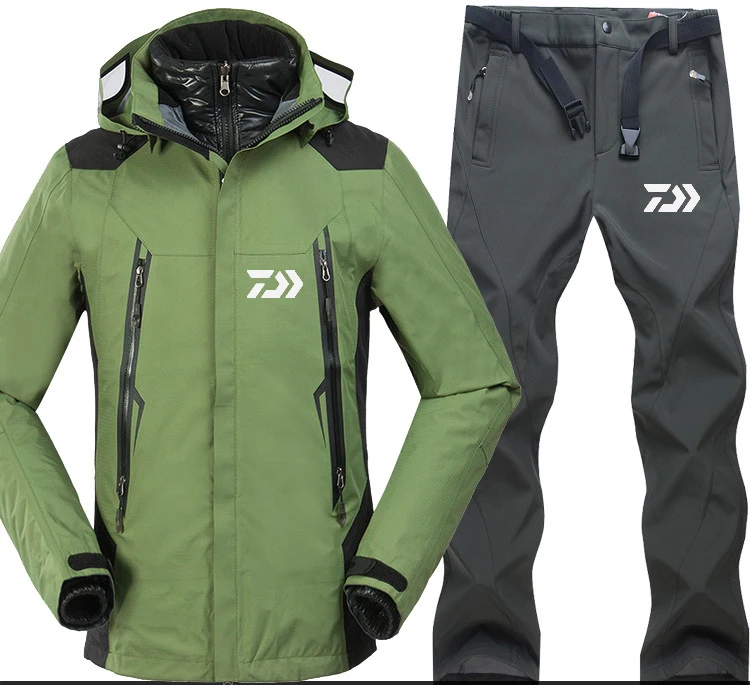 Daiwa Рыбацкая рубашка осень зима мужские спортивные походные скалолазание рыболовные куртки и штаны флисовые теплые уличные жилеты