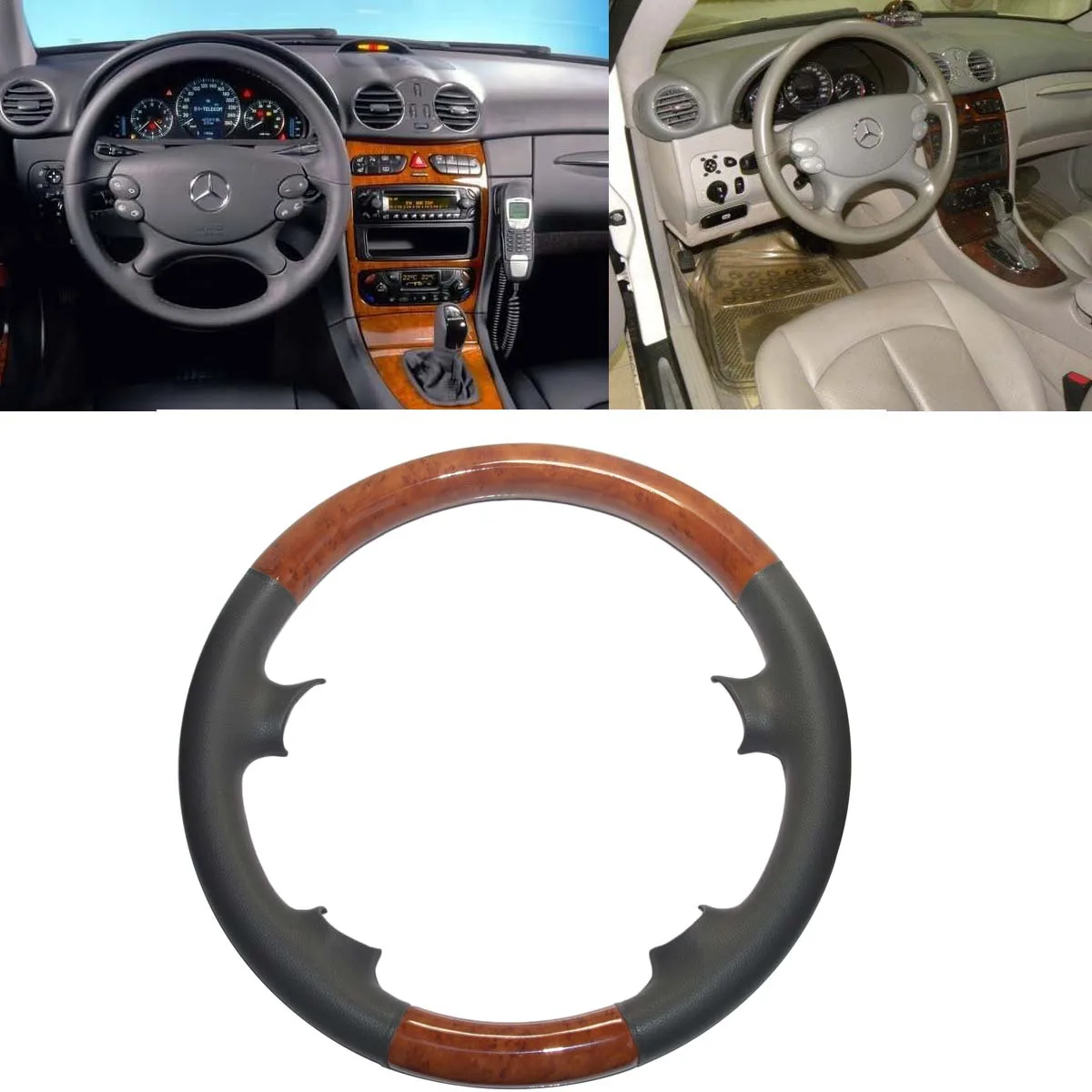 Чехол на руль для Benz 03 09 W209 CLK CLK240 R230 SL SL500 SL55 05 10 W219 CL CLS350 06 W211 S211 E|Чехлы руль| |