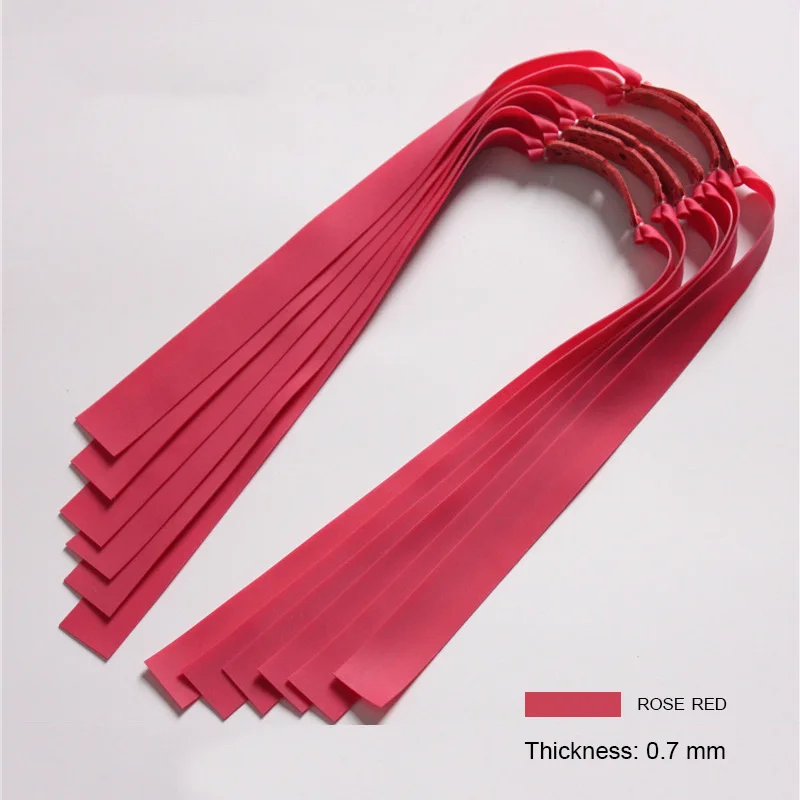 Slingshot Rubber Band 6pcs Slingshot Hunting Powerful Flat Rubber Band 0.45-1.4 mm High Elasticity Outdoor Catapult Shooting Accessories