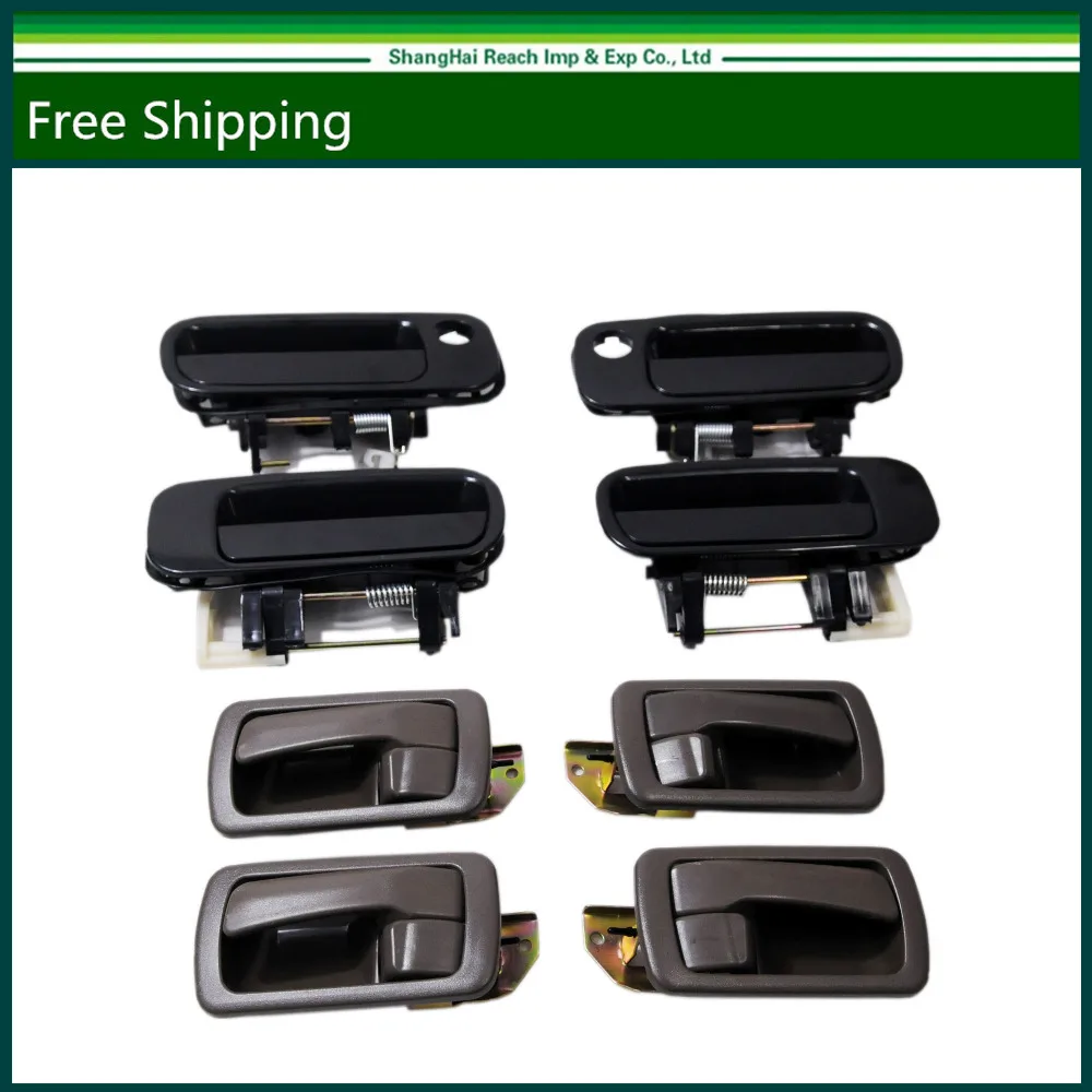 Black Outside & Brown Inside Door Handles Right Left Front Back For