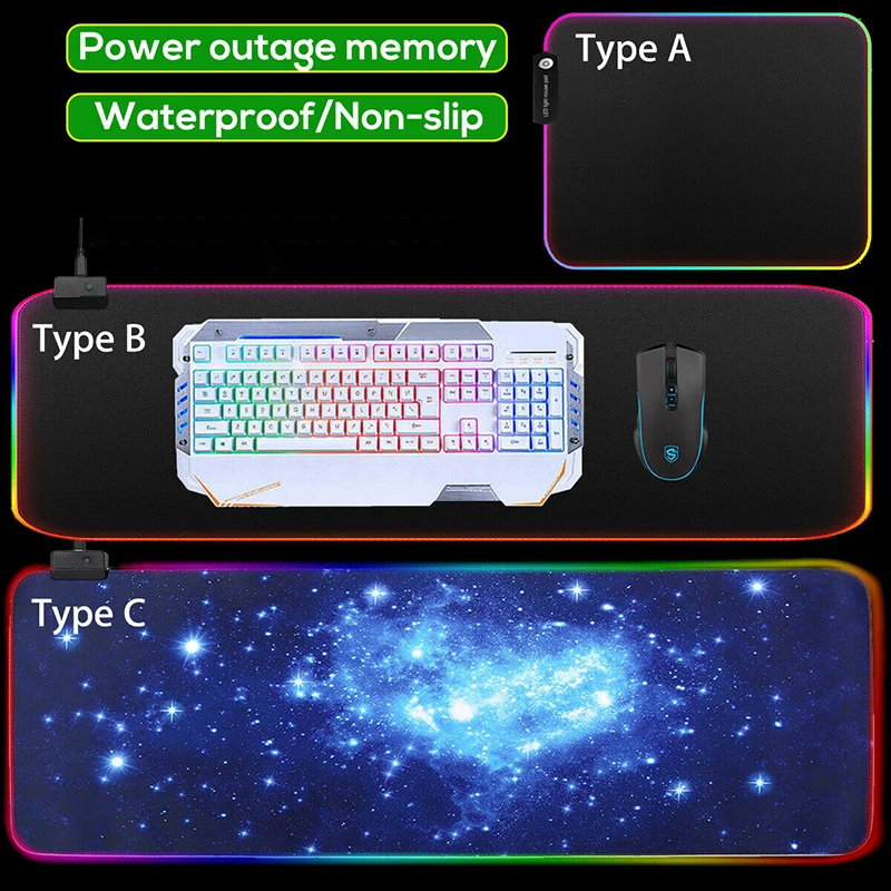 900X400 мм резиновый коврик для мыши rgb Светодиодный светящийся геймер большие