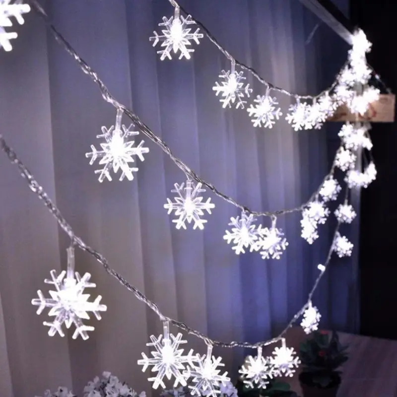 

Snowflake shaped Led Lights 100 200LED Fairy String Lights Decorations for Birthday Parties Wedding Festival Shopping center Pub