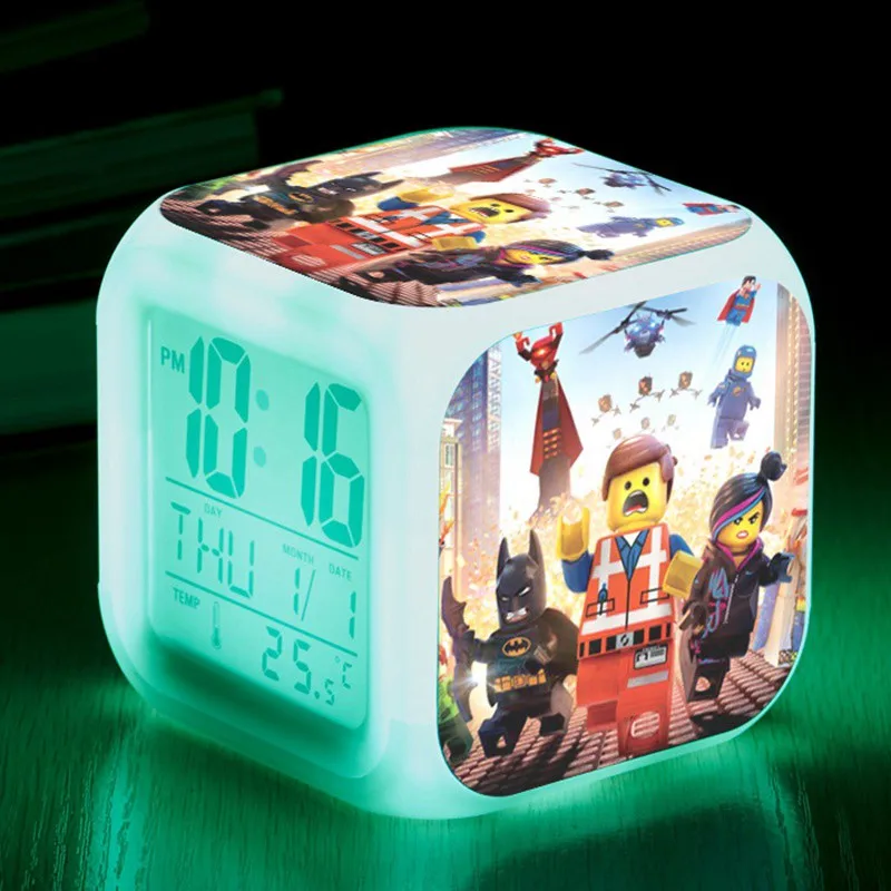

reveil projection heure The Lego Movie Alarm Clock reloj despertador LED Color Flash Digital alarm clock Kids Birthday Gift
