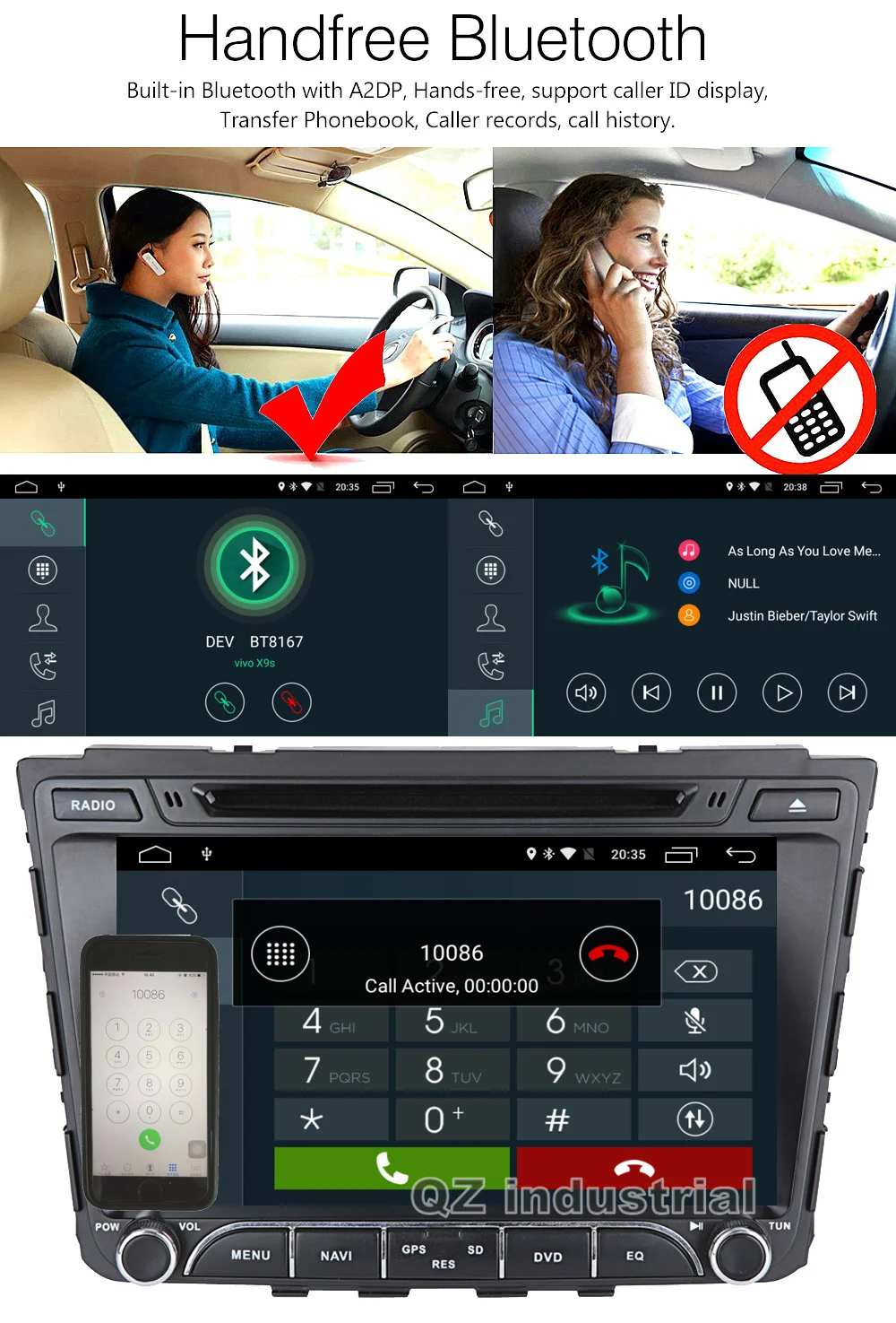 Excellent QZ industrial HD 8" Android 8.1for Hyundai Creta IX25 2014-2017 Car DVD player with 3G 4G WIFI GPS Radio BT Navigation RDS Map 10