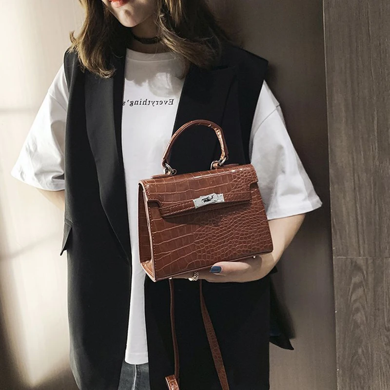 2019 تمساح Crossbody حقائب للنساء حقيبة يد فاخرة مصمم العلامة التجارية الشهيرة بولسا الأنثوية رسول حقيبة كتف السيدات Sac