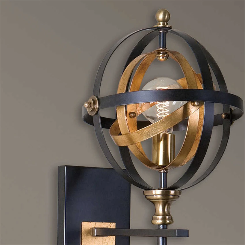 RH American Retro факел Глобус настенные светильники промышленные, длинные бра, настенные светильники вилла коридоре декоративные светильники
