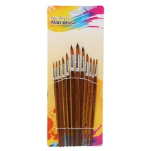 12 шт художников набор кистей для рисования нейлоновые волосы акриловые акварельные круглые Острые кончики Прямая поставка поддержка