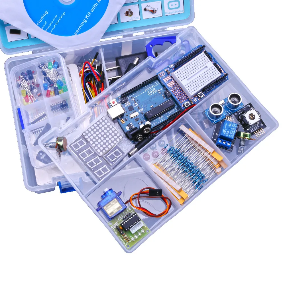 Электронный Diy комплект для arduino Uno R3 базовый Обучающий набор с PDF/LCD1602/сервер шаговый двигатель