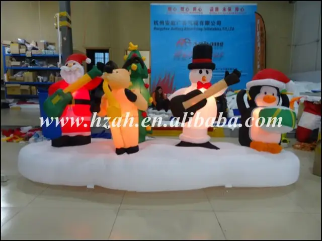 Newest Xmas Decorations Inflatable Christmas Band With Santa Deer Newest Xmas Decorations Inflatable Christmas Band With Santa Deer Snowman And Penguin