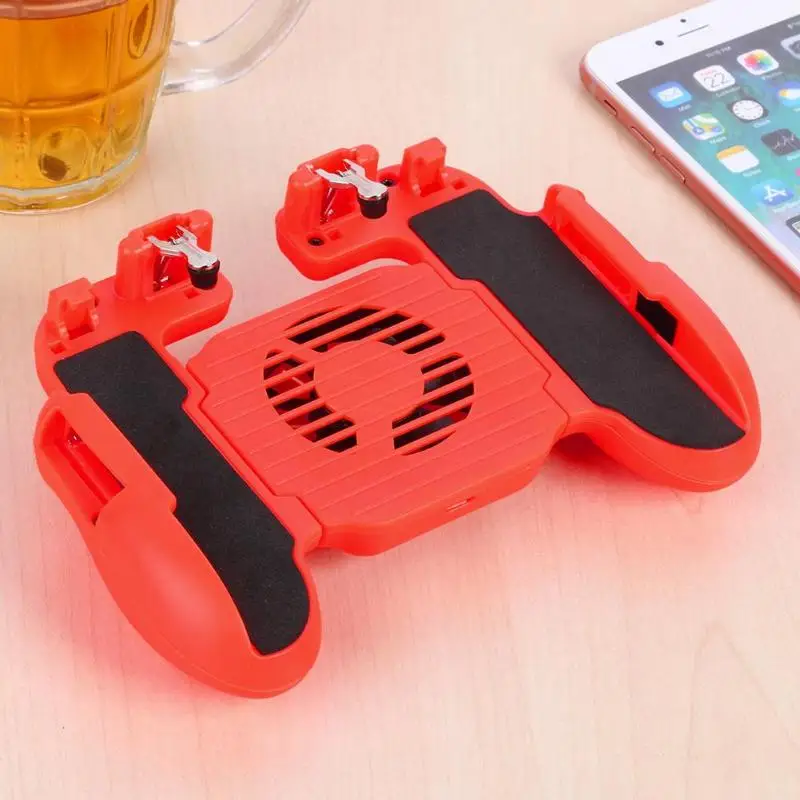 Красный игра для мобильного телефона Ручка Pad игровой контроллер Джойстик с охлаждающим вентилятором пожарная помощь телефон Подставка