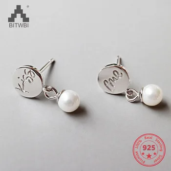

Fashion Pearl KISS ME Circle Earrings Accessories 925 Silver Jewelry for Women