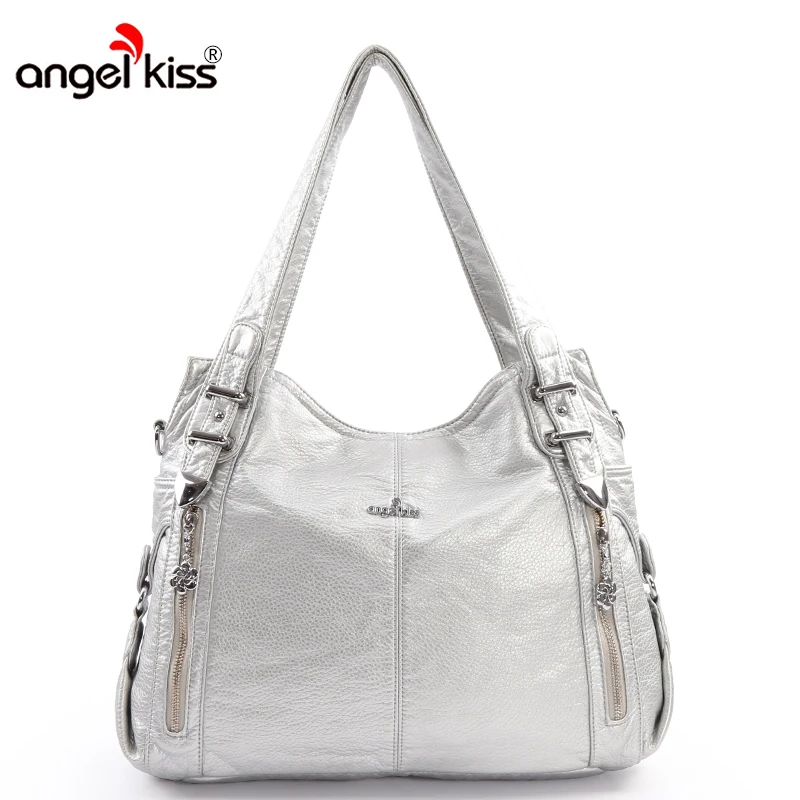 Buy Angelkiss Purse and Handbags Soft Washed PU Leather Shoulder Bags from
