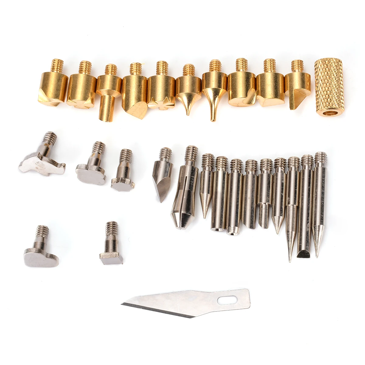 28pcs Wood Burning Pen Tips & Stencil Set Soldering Iron Tool Kit Carving Burner Pyrography Tool Mayitr