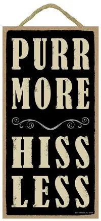 Meijiafei Purr more hiss less 5 &quotx 10&quot деревянная дощечка с надписью | Дом и сад