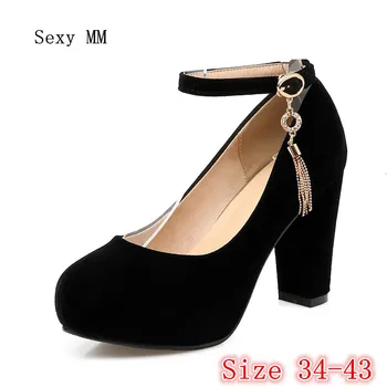

Women High Heel Shoes Platform Pumps Woman Thin High Heels Party Wedding Shoes Ladies Kitten Heels Plus Size 34 - 40 41 42 43