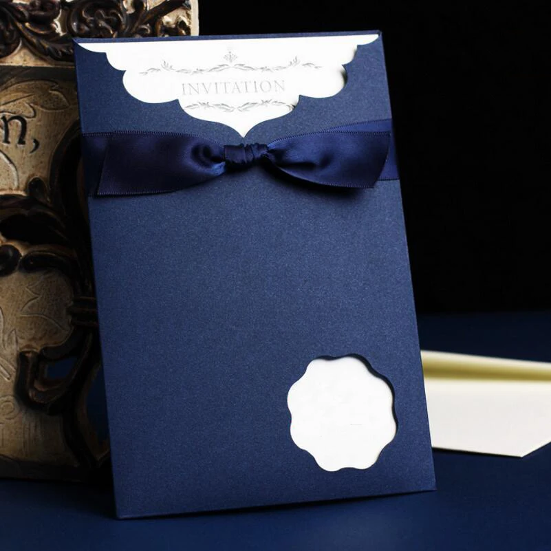 Приглашение на открытие коктейльной вечеринки темно синего цвета 10 шт./лот|page| |