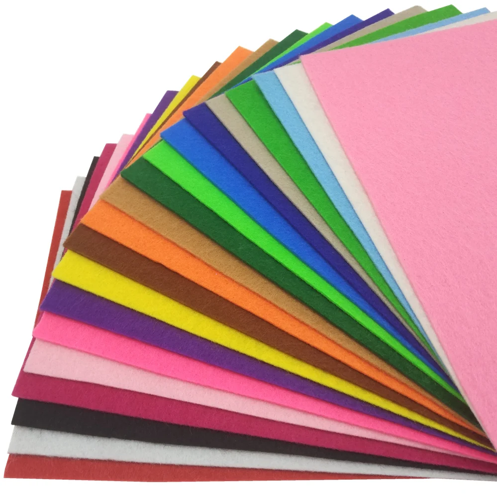 

2mmx20cmx30cm Non Woven Felt Fabric Polyester Cloth Felts Of Home Decoration Pattern Bundle For Sewing Dolls Crafts