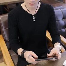 Varsanol мужские свитера и пуловеры, свитер для мужчин, однотонный вязаный свитер, мужские топы с длинным рукавом и v-образным вырезом, осенне-зимнее черное пальто