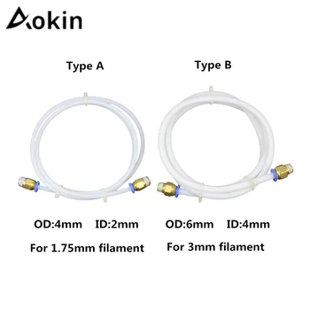 

Aokin 1M PTFE Tube PiPe Connectors 3D Printers Parts J-Head Hotend For V5 V6 1.75mm 3.0mm Filament Long Extruder Part