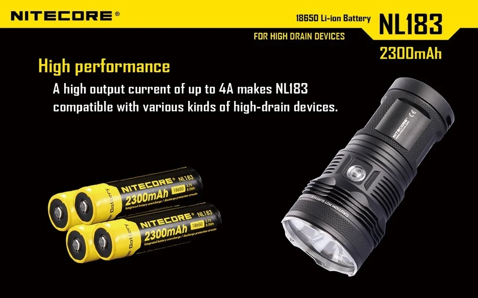 1 шт Nitecore 18650 NL183 2300mAH 3,7 v защищенная PCB литий-ионная аккумуляторная батарея