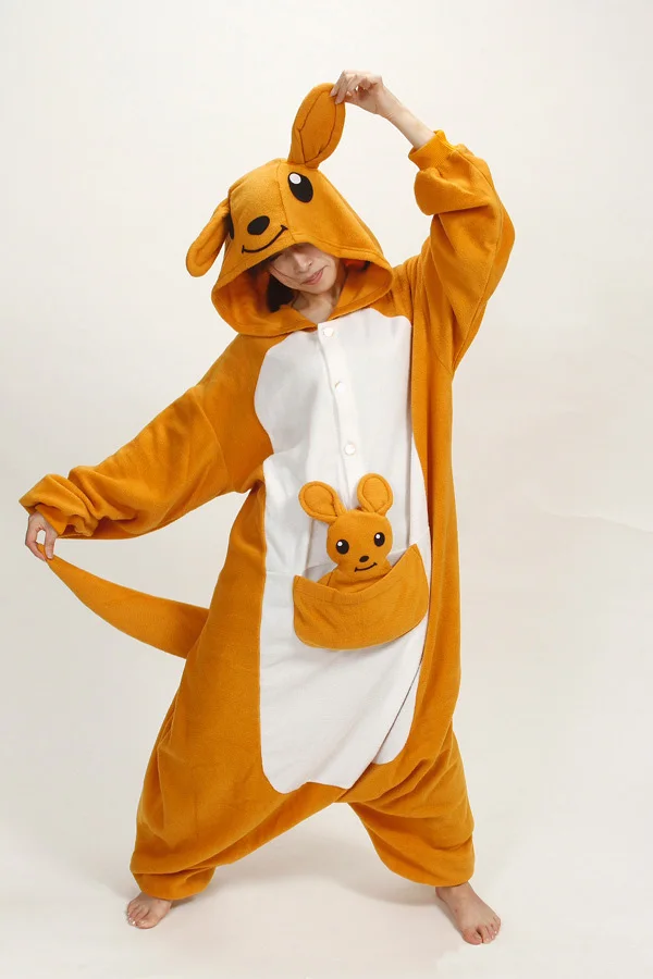 Cartoon Animal Cute Kangaroo Sleepwear Pajamas Onesies For Couples