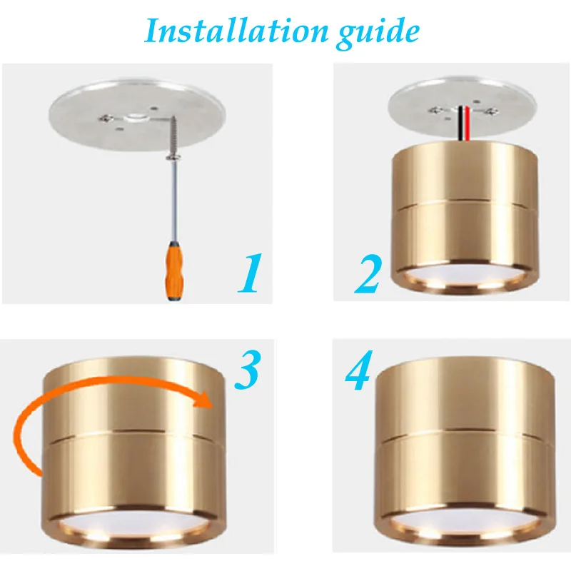 4 Color New LED Downlight 3W 5W 7W 9W 12W Round Surface mount Lamp 220V 110V Led Bulb Bedroom Kitchen Indoor LED Spot Lighting