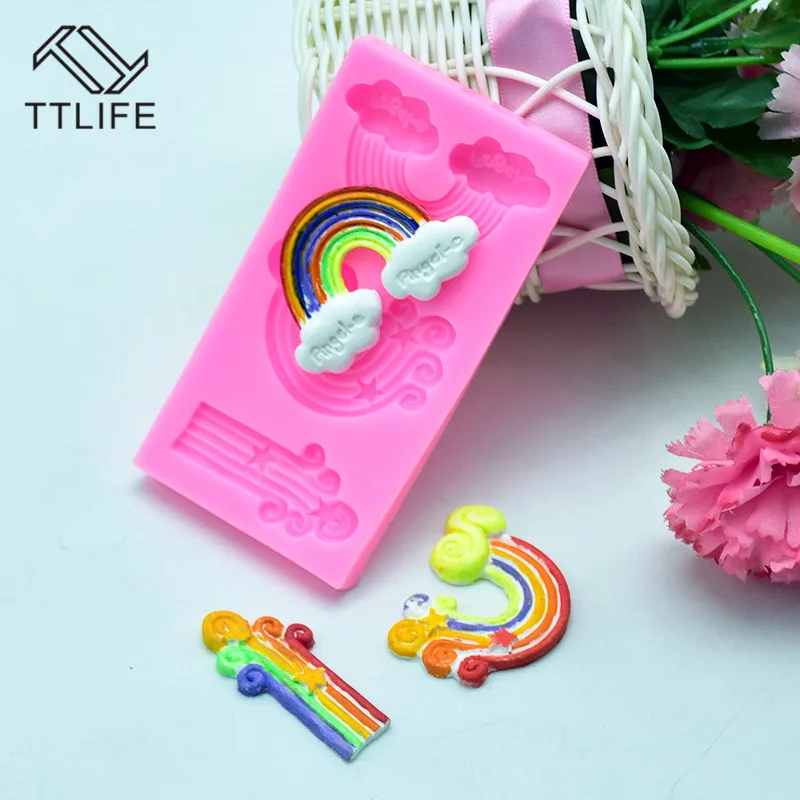 TTLIFE облако Радуга силиконовая форма погода прямоугольник помадка торт украшения