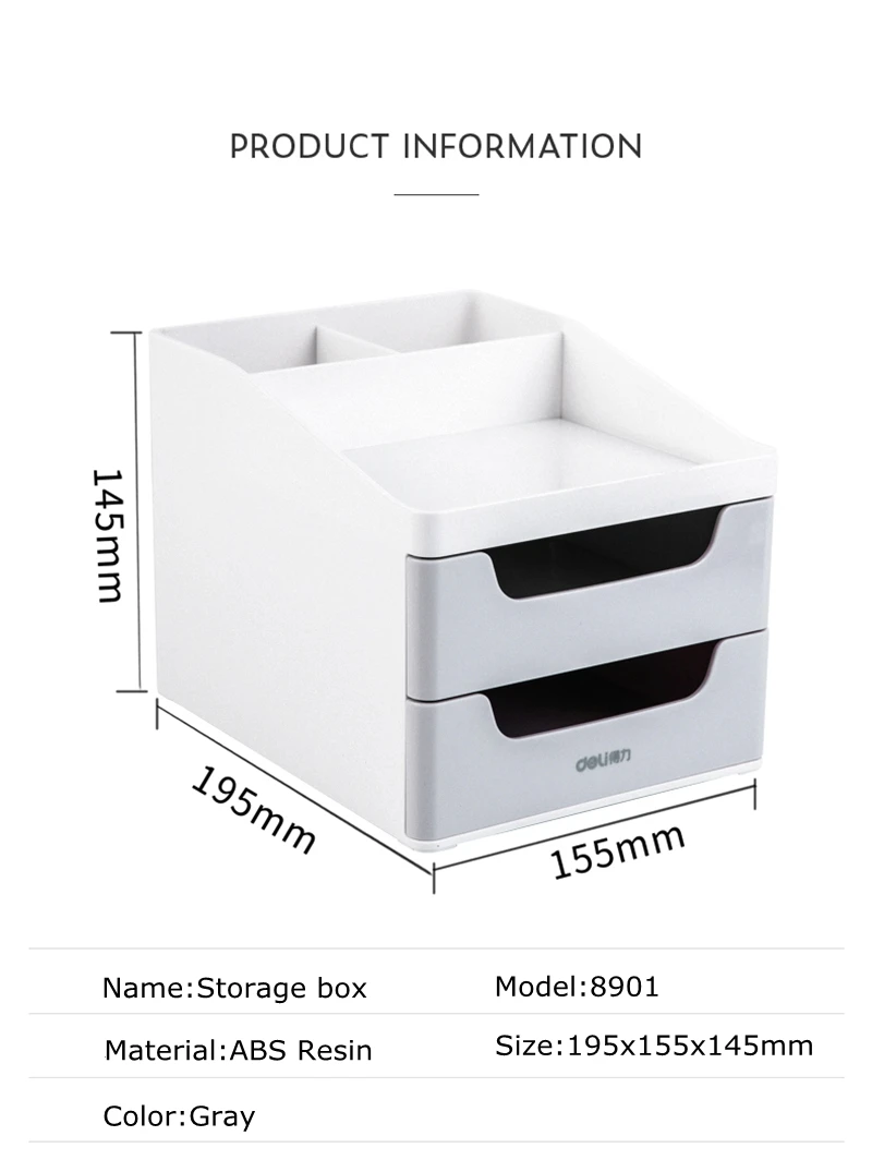 Deli 89008901 conjunto organizador de mesa duplo