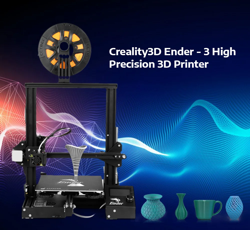 Creality3D Ender-3 3d Принтер Высокоточный принтер DIY набор стальная рамка ЖК-дисплей 220x220x250 мм Большая область печати