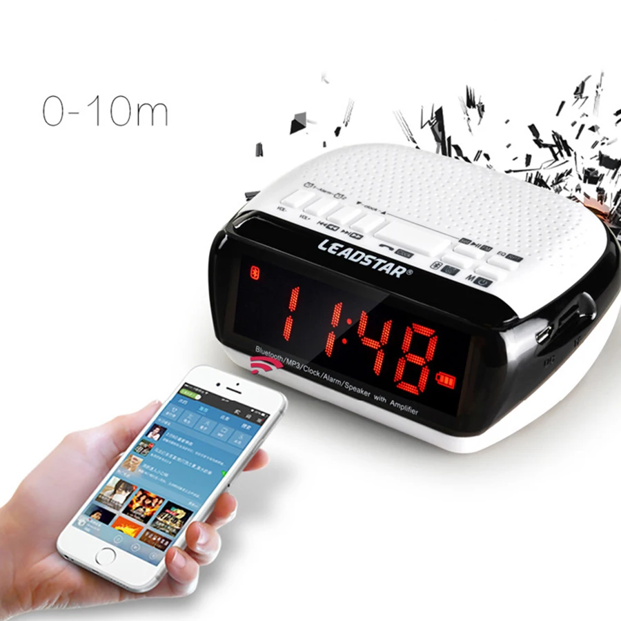 

2016 new Intelligent bluetooth speakers bedside alarm clock sound music card radio clock