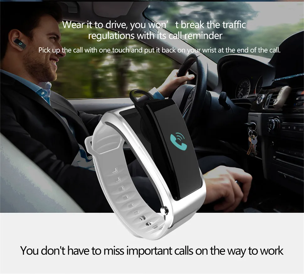 YKSO Pedometer Smart Bracelet with Bluetooth Earphone Fitness bracelet iY3 Plus Talk Band Heart Rate Monitor Smart Bracelet     (16)