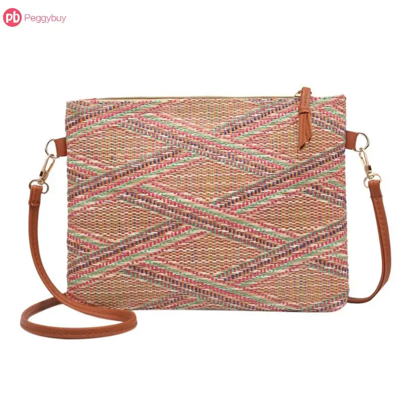 الرجعية بوهو يد المرأة نسج حقيبة ساع الشاطئ الأزياء مخلب عارضة محفظة Crossbody سستة حقائب بولسا الأنثوية