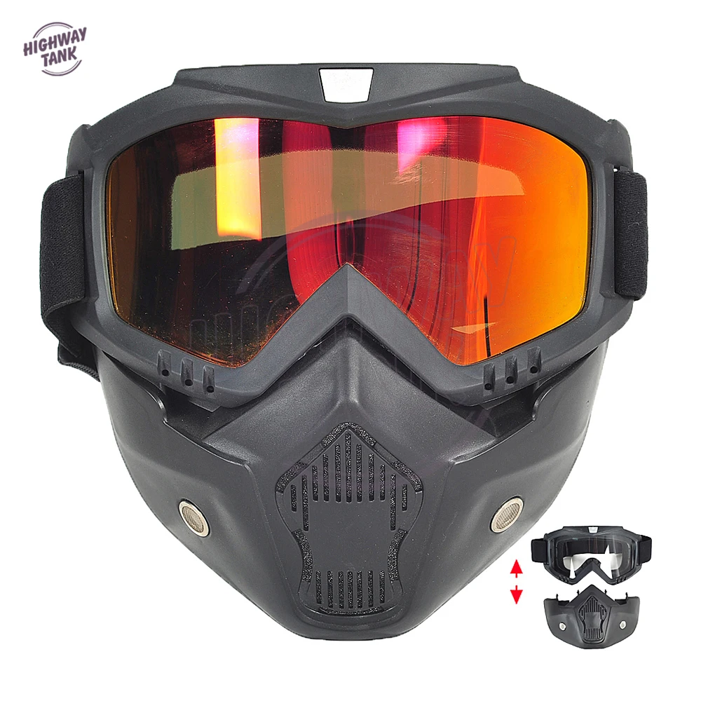 Motocross Motorbike Motor Open Face Detachable Goggle Helmets Vintage